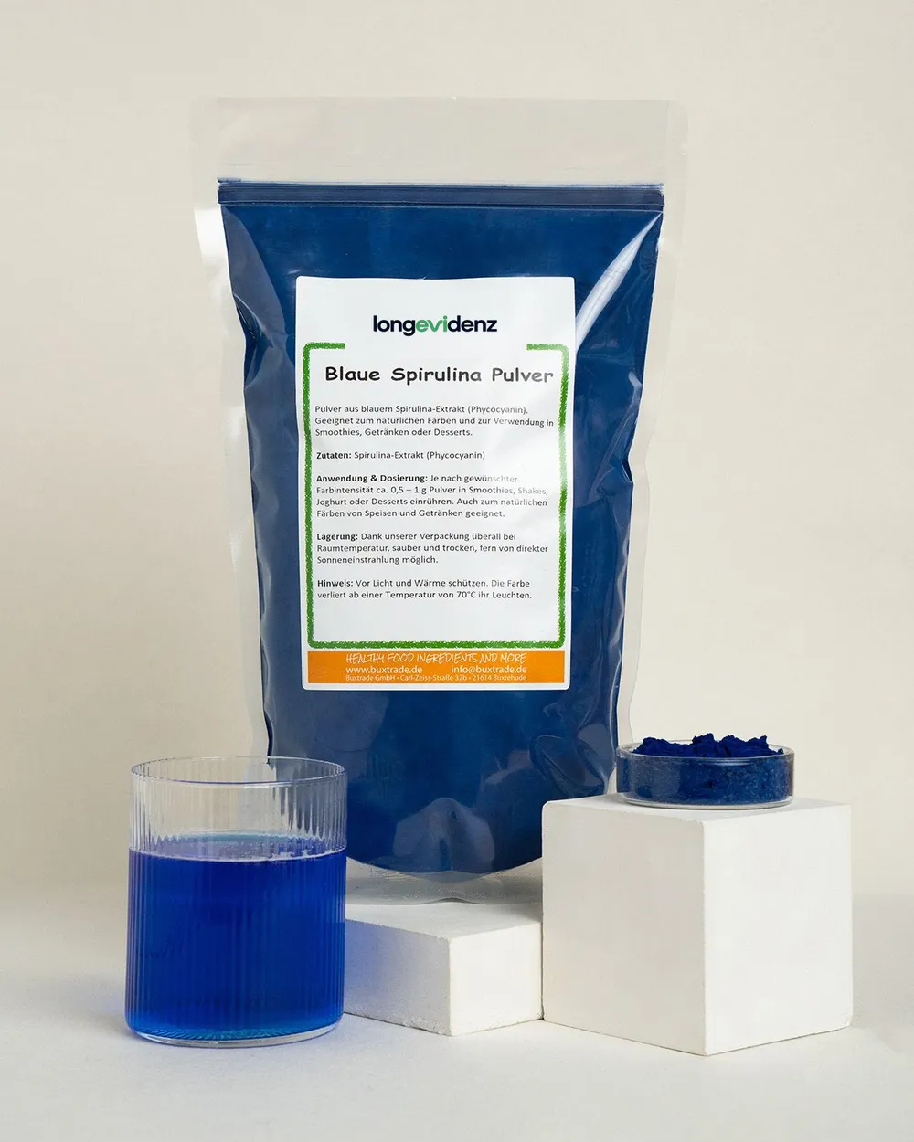 Blaue Spirulina Pulver
